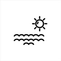 beach sunset icon with isolated vektor and transparent background vector