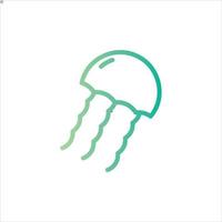 jellyfish icon with isolated vektor and transparent background vector