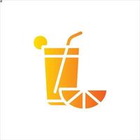 orange juice icon with isolated vektor and transparent background vector