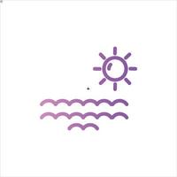 beach sunset icon with isolated vektor and transparent background vector