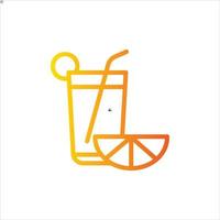 orange juice icon with isolated vektor and transparent background vector