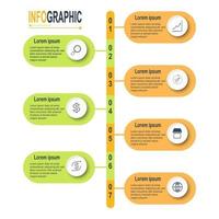 Infographic circle template 7 steps business data illustration. Presentation timeline infographic template. vector