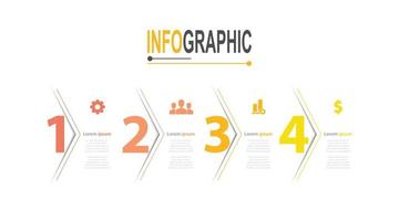 nfographic 4 steps template business data simple illustration vector