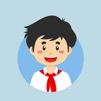 avatar de un norte coreano colegio personaje vector