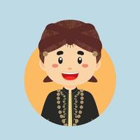 Avatar of a Central Java Indonesian Character vector