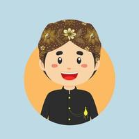 avatar de un bali indonesio personaje vector