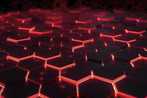 Abstract futuristic surface concept with hexagons. Trendy sci-fi technology background photo