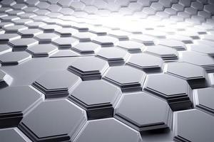 Abstract futuristic surface concept with hexagons. Trendy sci-fi technology background photo
