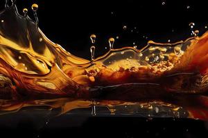 Oil splashes close-up photo