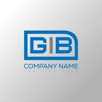 GIB letter logo creative design. GIB unique design. vector