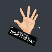 National High Five Day background. vector