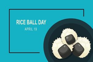 Rice Ball Day background. vector