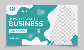 How to start a business promotional video thumbnail post-ready file vector eps