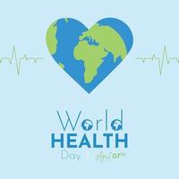 Free vector world health day social media post template with heartbeat