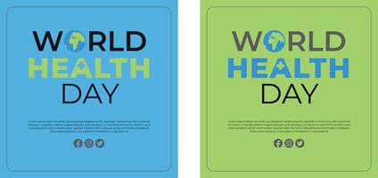 The set of world health day social media post template vector