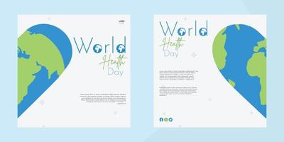 The set of world health day social media post template vector