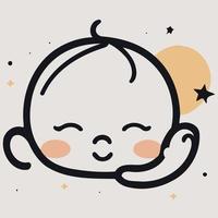 newborn baby sleeping vector