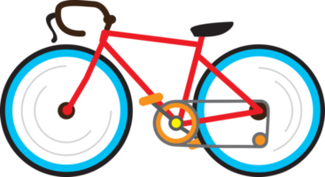 carino divertente bicicletta kawaii personaggio icona isolato su bianca sfondo png