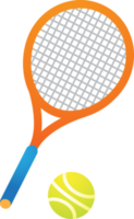 linda gracioso tenis raqueta y un tenis pelota dibujos animados kawaii personaje icono aislado png