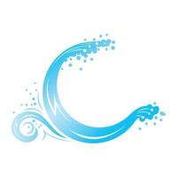 Water wave splash and swirls with drops Water flow splatters isolated vector