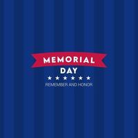 Blue striped background with red and white stripes with the theme of memorial day vector