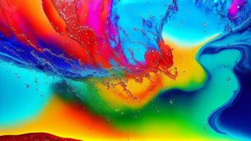 abstract colorful splash on water wave, generative art by A.I. photo