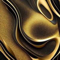 resumen lujo degradado oro y negro espiral curvilíneo ola, generativo Arte por ai foto
