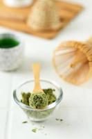 Matcha Tea with Wooden Spoon photo