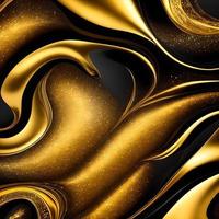 resumen antecedentes de oro y negro color suave curva y brillar , generativo Arte por ai