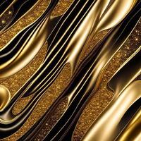 resumen antecedentes de oro y negro color suave curva y brillar , generativo Arte por ai