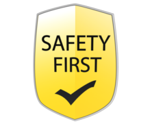 sign yellow gradient color security safety first right symbol dangercaution protection health care emergency attention warning safety first risk accident label construction alert roadsign.3d render png