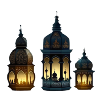 feliz islâmico Ramadã kareem 3d lâmpadas png