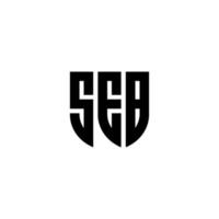 SEB letter logo design in illustration. Vector logo, calligraphy designs for logo, Poster, Invitation, etc.