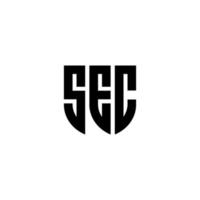 SEC letter logo design in illustration. Vector logo, calligraphy designs for logo, Poster, Invitation, etc.