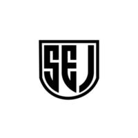 SEJ letter logo design in illustration. Vector logo, calligraphy designs for logo, Poster, Invitation, etc.