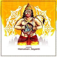 Happy Hanuman Jayanti Indian religious festival background vector