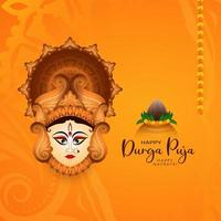 Durga Puja and Happy navratri goddess durga worship festival background design vector