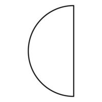 Part circle 12 2 two contour outline line icon black color vector illustration image thin flat style