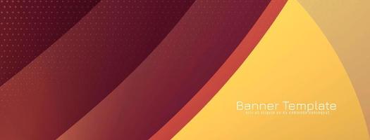 Modern elegant wave style red and yellow color banner design vector