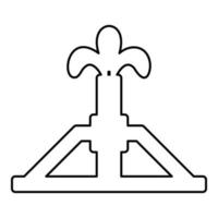 Oil derrick rig gusher contour outline line icon black color vector illustration image thin flat style