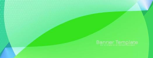 Soft green color elegant wave style banner design vector