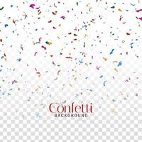 Abstract decorative colorful confetti transparent background vector