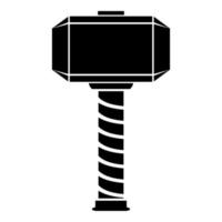 Thor's hammer Thor Mjolnir viking scandinavian mythology superhero norse weapon icon black color vector illustration image flat style