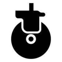 rueda para mueble castor girar icono negro color vector ilustración imagen plano estilo