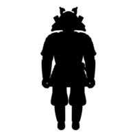 Samurai japanese war's hero silhouette warrior icon black color vector illustration image flat style