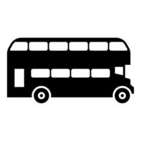 Double-decker London bus city transport double decker sightseeing icon black color vector illustration image flat style