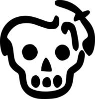 black and white of skull icon vector