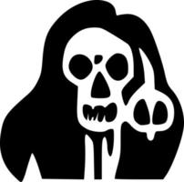 black and white of skull icon vector