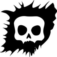 black and white of skull icon vector
