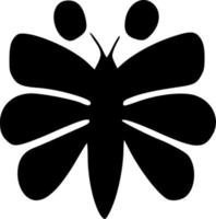 negro y blanco de mariposa icono vector